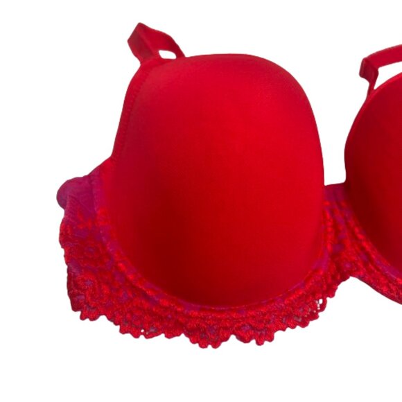 Wacoal Womens Embrace Lace T-Shirt Bra 34DD Red Pink Floral Underwire Seamless - Picture 4 of 16